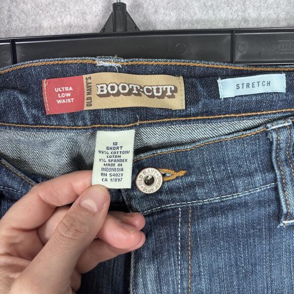 Y2K Old Navy Bootcut Ultra Low Rise Jeans 10P Stretch Faded Western 29 Inseam - Picture 4 of 11